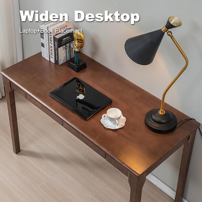 Solid Wood Desk with Drawers, Small Computer Desk for Small Spaces, Gaming Study Home Office Desks for Work, Student PC Desk for Bedroom, Escritorios para Cuartos - Image 7