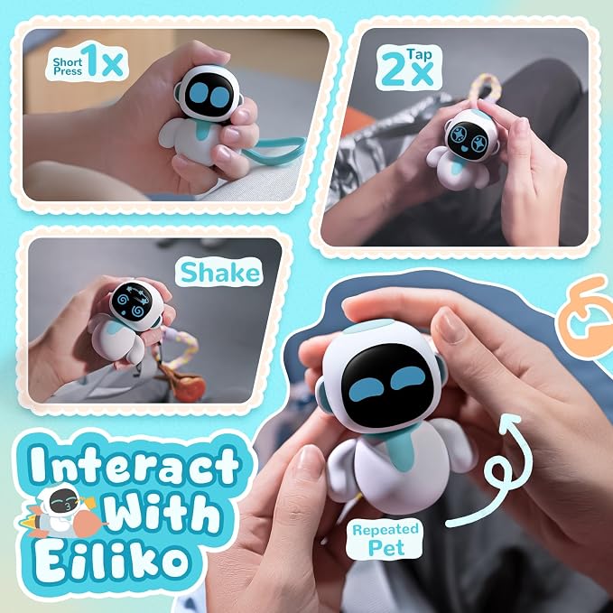 ENERGIZE LAB Eiliko Aquamarine - Your Tiny AI Charm Robot that Matches Every Daily Outfit, Fun Electronic Pendant Toys, for Couples and Best Friends. - Image 2
