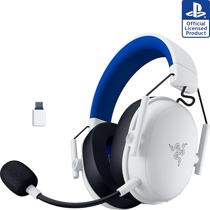 Razer BlackShark V3 X HyperSpeed Wireless PS5 Gaming Headset, White | 50mm Drivers, Cardioid Mic, 2.4 GHz, Bluetooth, Works with PC, Mac, Nintendo Switch, Smartphone, 70 Hr Battery by Unknown