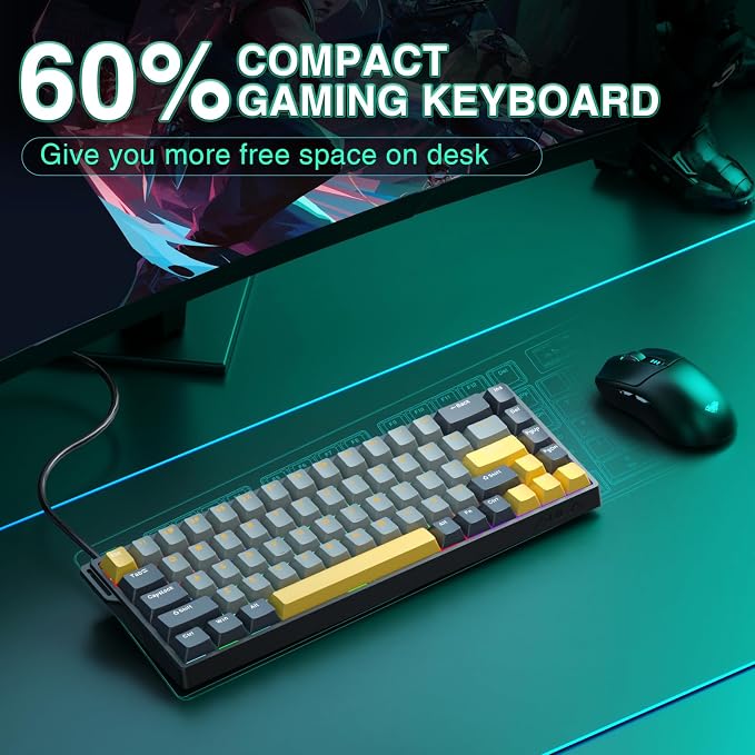 AULA WIN68 HE MAX - Hall Effect Gaming Keyboard with Magnetic Switch, Adjustable Actuation Fast Trigger Mode, 8KHz Polling Rate, RGB Backlit Wired Mechanical Gaming Keyboard 60 Percent - Image 8