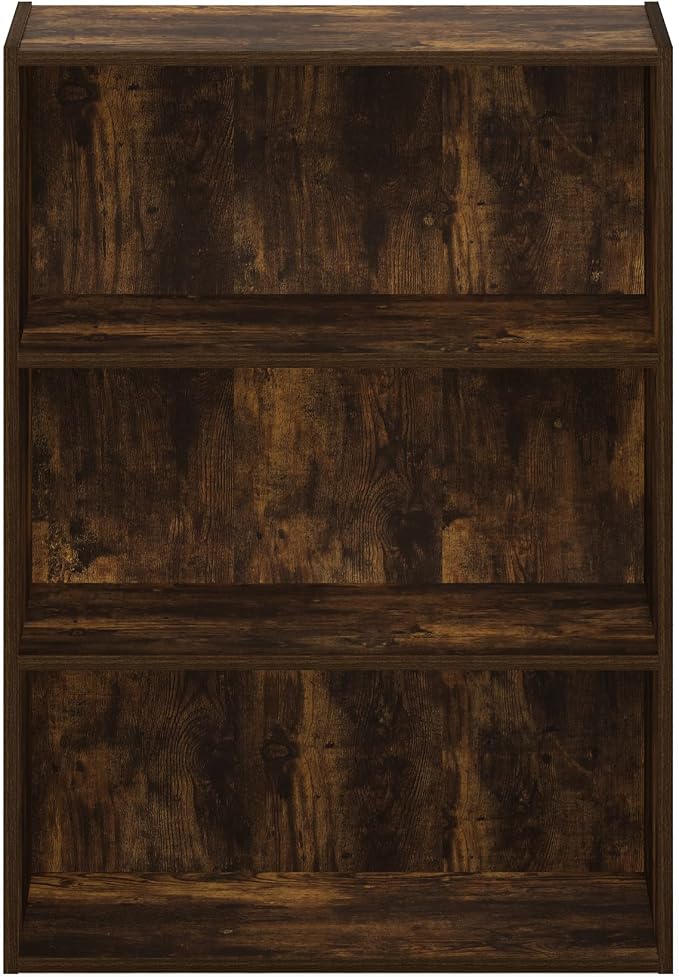 Furinno PASIR Book Shelf, 3-Tier Bookshelf, Storage Shelves Bookcase, 9.7 x 23.7 x 31.5, for Living Room, Bedroom, Home Office, Amber Pine - Image 7