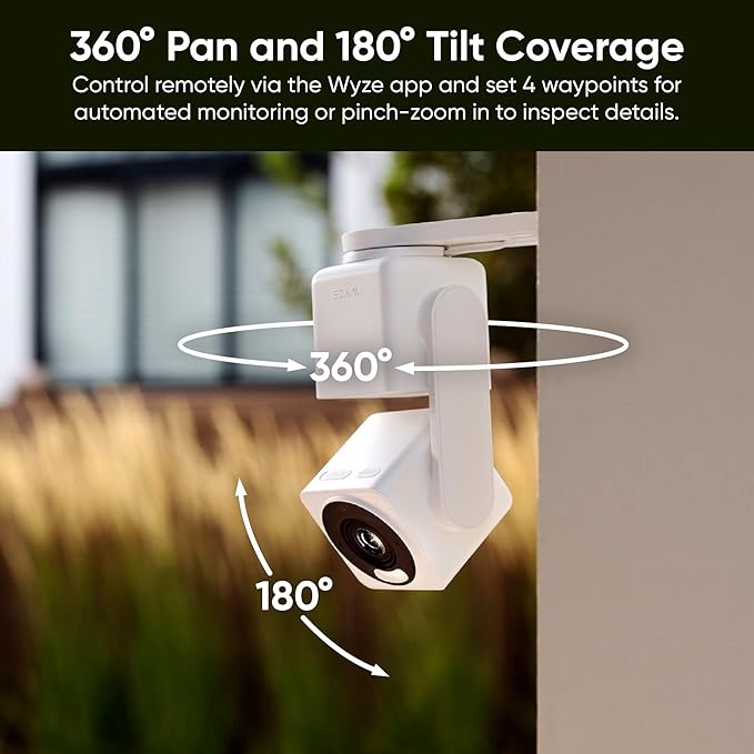 WYZE Cam Pan v4, 4K Smart Security Camera, AI Indoor/Outdoor Cameras for Home Security, Baby & Pet, Color Night Vision, 360° Pan/Tilt/8 x Digital Zoom, 2.4G & 5G, Works with Alexa & Google Assistant - Image 4