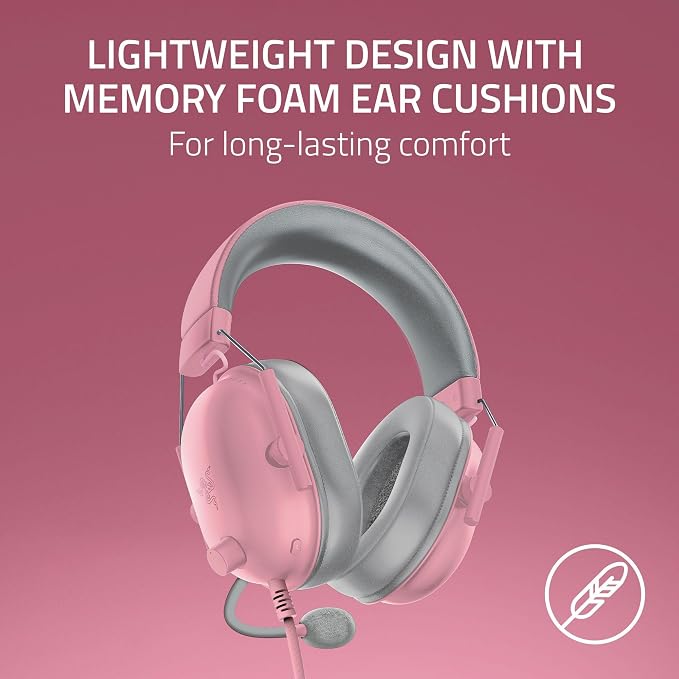 Razer BlackShark V2 X Wired Xbox Gaming Headset, Pink | 50mm Drivers, Cardioid Mic, Lightweight, Comfortable Noise Isolating Earcups, For Xbox Series X, Series S, PS5, PC, Switch - Image 5