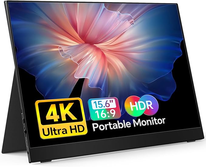 MNN 4K Portable Monitor 15.6" 3840x2160 UHD USB-C HDMI Laptop Monitor, 100% Adobe RGB IPS Computer Gaming Display HDR w/Speakers & Smart Cover,for Laptop Xbox PS5 Switch PC Phone | 15.6" 4K UHD IPS 100% Adobe RGB HDR, USB-C/HDMI, speakers+smart cover, ... by MNN