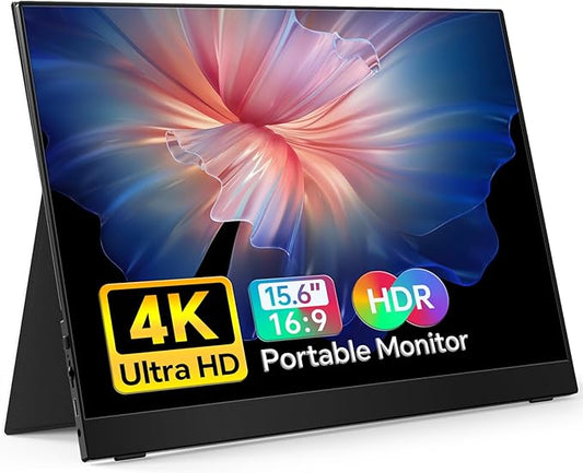 MNN 4K Portable Monitor 15.6" 3840x2160 UHD USB-C HDMI Laptop Monitor, 100% Adobe RGB IPS Computer Gaming Display HDR w/Speakers & Smart Cover,for Laptop Xbox PS5 Switch PC Phone | 15.6" 4K UHD IPS 100% Adobe RGB HDR, USB-C/HDMI, speakers+smart cover, ... by MNN