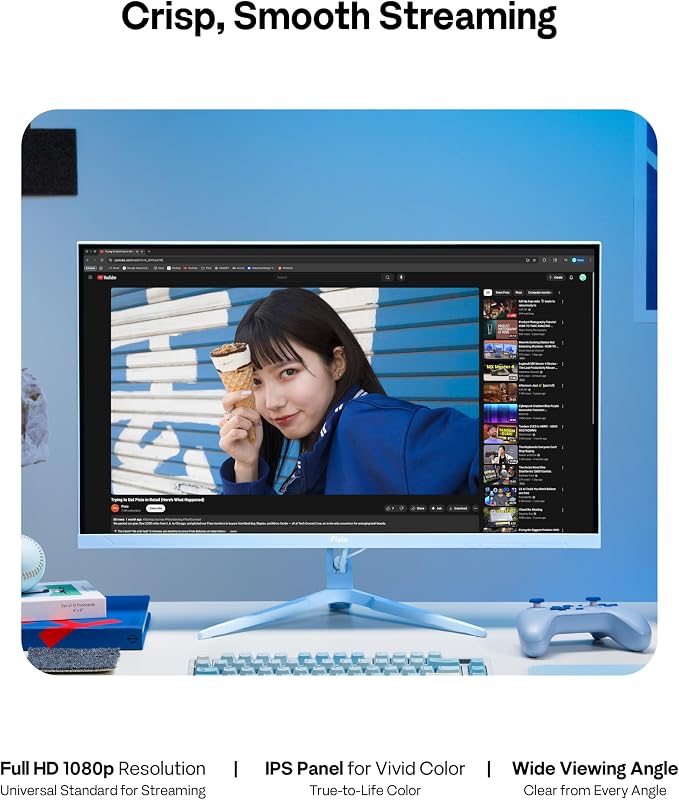 Pixio PX246 Wave Blue 24 inch 120Hz Refresh Rate FHD 1080p Resolution IPS Panel 4ms GTG Response Time Gaming Monitor with Adaptive Sync - Image 5