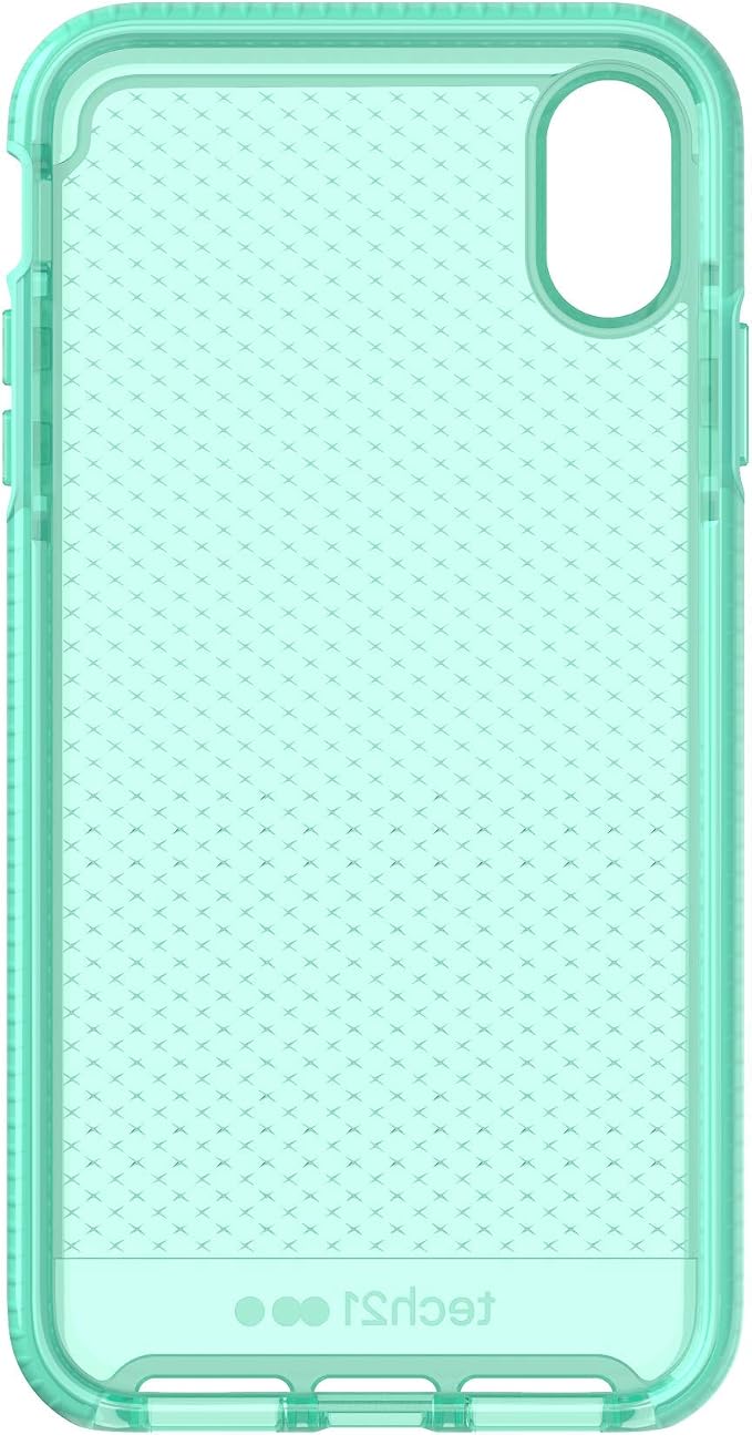 Tech21 Evo Check iPhone Case Cover for Apple iPhone Xs Max - Neon Aqua by Tech21