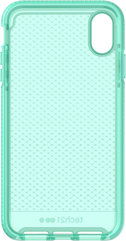 Tech21 Evo Check iPhone Case Cover for Apple iPhone Xs Max - Neon Aqua by Tech21