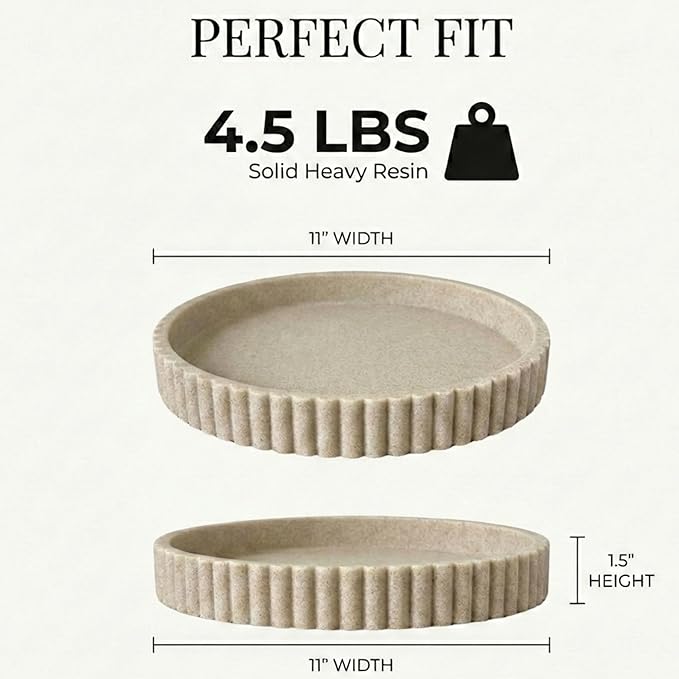 OAKOA Decorative Tray for Decor - Coffee Table Tray for Living Room - Round Tray for Home Decor - Coffee Table Decor Centerpiece - Modern Minimalist Centerpiece - Image 4
