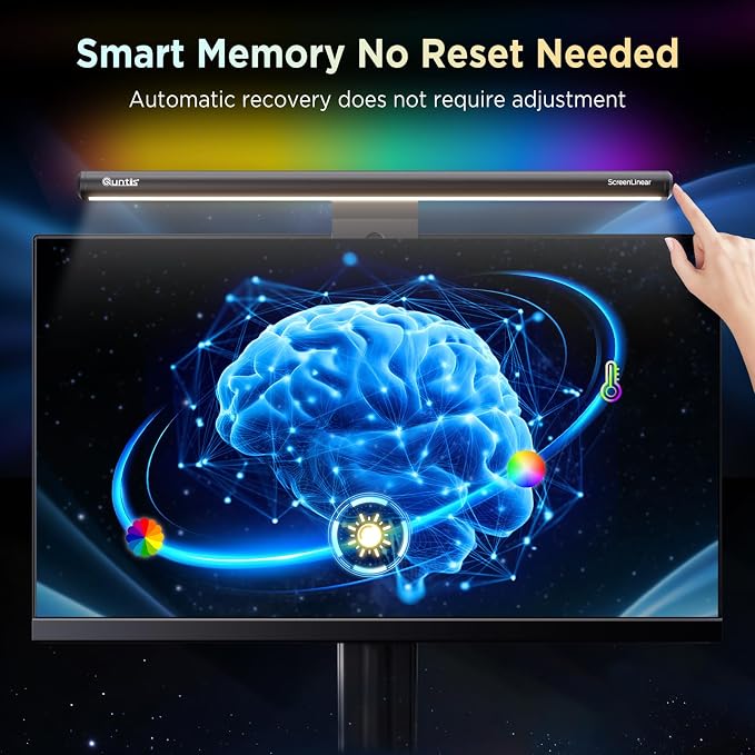 Quntis Monitor Light Bar 15.7", 24 RGB Backlight Modes for lmmersive Gaming Ambience, 900 Lux Glare-Free Computer Screen Lamp, High CRI 95 Eye Care Desk Light for Home Office - Image 9