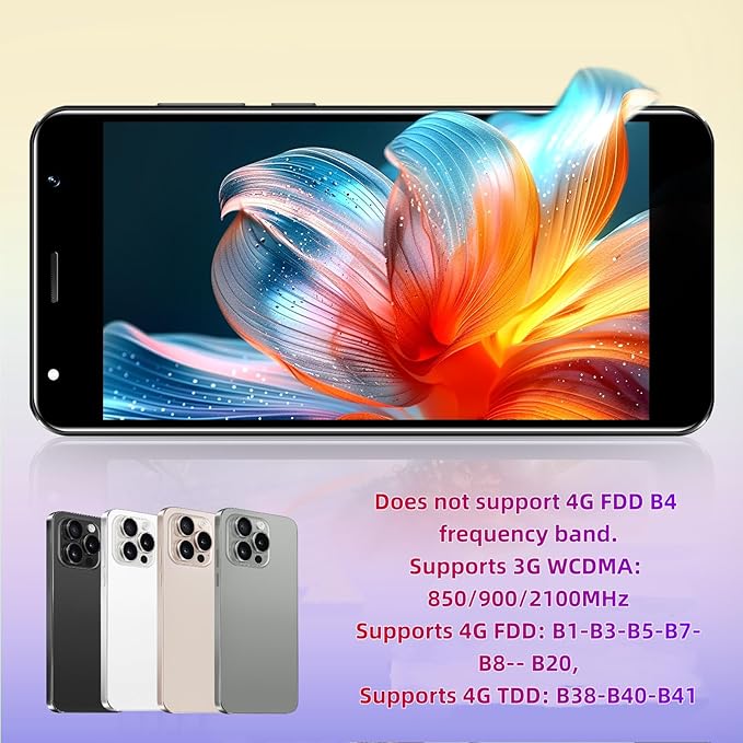 Unlock Phone, 4G Network Android Phone, 5.0-inch Screen, 2GB RAM+16GB ROM/TF 128GB, Dual SIM Cards, Dual Cameras, Suitable for Novice Users (Grey) - Image 2