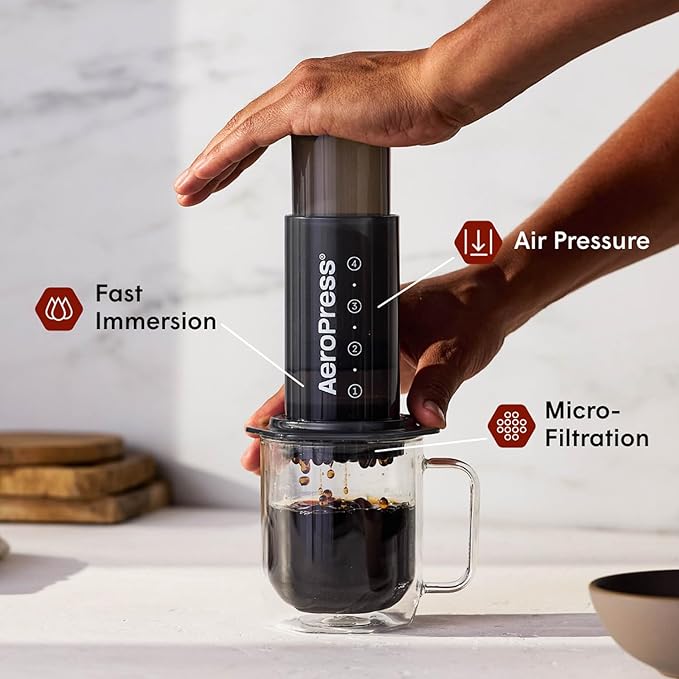 AeroPress Original Coffee Press, French Press, Pour-Over & Espresso Style | All-in-One Manual Coffee Maker, 2-Minute Brew, Less Bitterness, More Flavor, Portable, Travel & Camping - Image 2