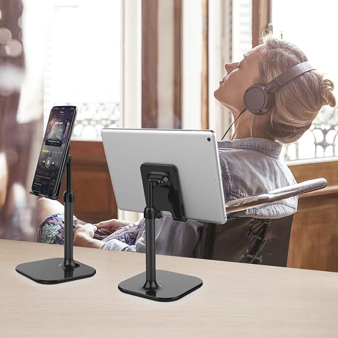 Doboli Cell Phone Stand, Phone Stand for Desk, Phone Holder Stand Compatible with iPhone and All Mobile Phones Tablet, Gifts for Adults Women Men Mom Wife, Black - Image 7
