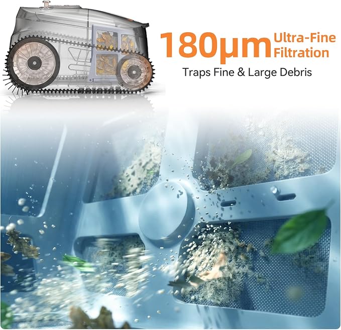 Ultra Nebula Cordless Pool Vacuum Robot, with 5580 GPH Suction, 180 Mins Runtime, Floor & Wall Cleaning, Smart Navigation, Pool Cleaner for Inground and Above Ground Pools up to 3229 Sq.Ft - Image 8