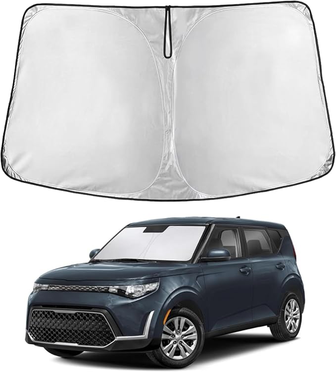 EcoNour Windshield Sunshade for Kia Soul 2020-2024 2025 2026, Sun Visor for Front Windshield & Window Sun Shade Cover, UV Heat Blocker & Protector, Car Accessories by EcoNour