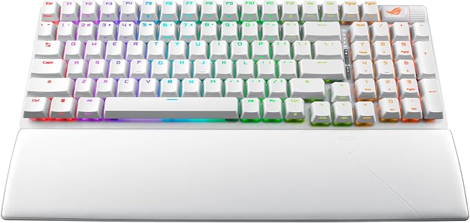 ASUS ROG Strix Scope II 96 Wireless Mechanical Gaming Keyboard – 96% Full-Size, Tri-Mode Connectivity, Hot Swappable Pre-lubed ROG NX Storm Clicky Switches, PBT Keycaps, RGB, PC/Mac Support - White - Image 10