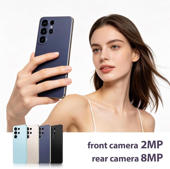 Unlock Phone, 4G Network Android Phone, 6.3-inch Screen, 2GB RAM+16GB ROM/TF 128GB, Dual SIM Cards, Dual Cameras, Suitable for Novice Users (Yellow) - Image 4