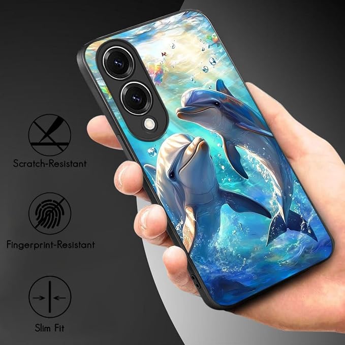 Designed for Galaxy S25 Edge Phone Case,Slim Silicone Shockproof Protective Case for Galaxy S25 Edge 6.7 inch,Dolphin - Image 3
