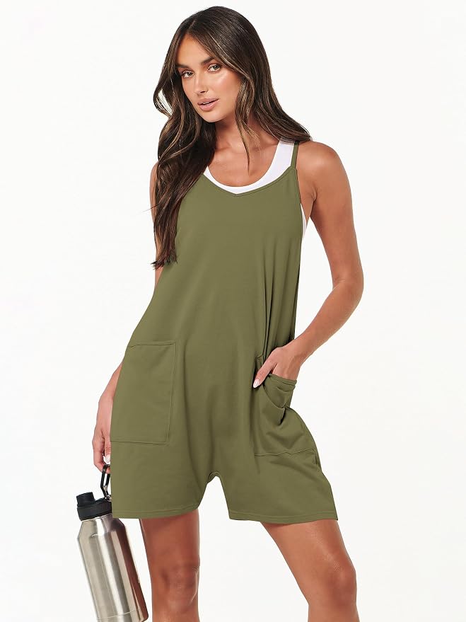 ANRABESS Womens Rompers Summer Casual Loose Sleeveless Overalls Spaghetti Strap Shorts Jumpsuit 2026 Beach Vacation Clothes - Image 4