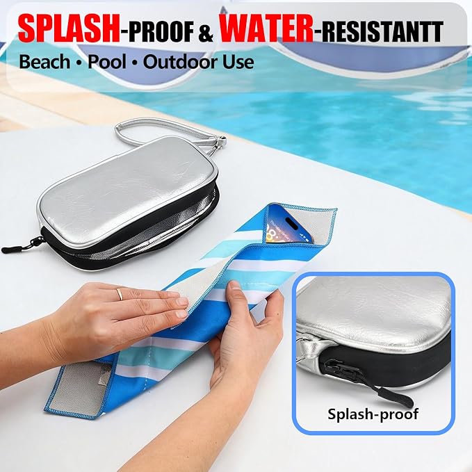 Thermal Phone Cooling Pouch for Beach & Pool iPhone Cooling Bag with 2 Reusable Gel Packs Prevent Overheating Phone Cooler Bag for Summer Heat - Image 4
