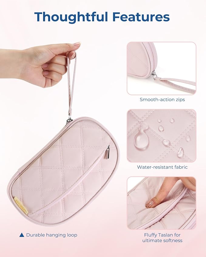 BAGSMART Cord Organizer Travel Cable Bag, Compact Tech Electronic Organizer Travel Case, Essentials for Charger, Cable, Phone, Flash drive - Pink - Image 6