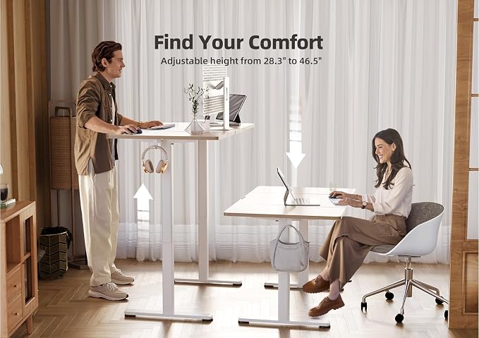 YDN 63 x 24 Inch Nature Electric Standing Desk | Adjustable Height, Sit Stand, Cable Management, Ergonomic, Home Office - Image 5