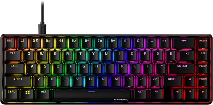HyperX Alloy Origins 65 - Mechanical Gaming Keyboard – Compact 65% Form Factor - Linear Red Switch - Double Shot PBT Keycaps - RGB LED Backlit - NGENUITY Software Compatible,Black by HyperX