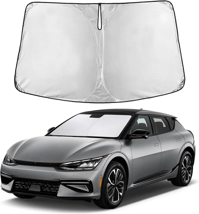EcoNour Windshield Sunshade Compatible for Kia EV6 2022-2023 2024 2025, Sun Visor for Front Windshield & Window Sun Shade Cover, UV Heat Blocker & Protector, Car Accessories by EcoNour
