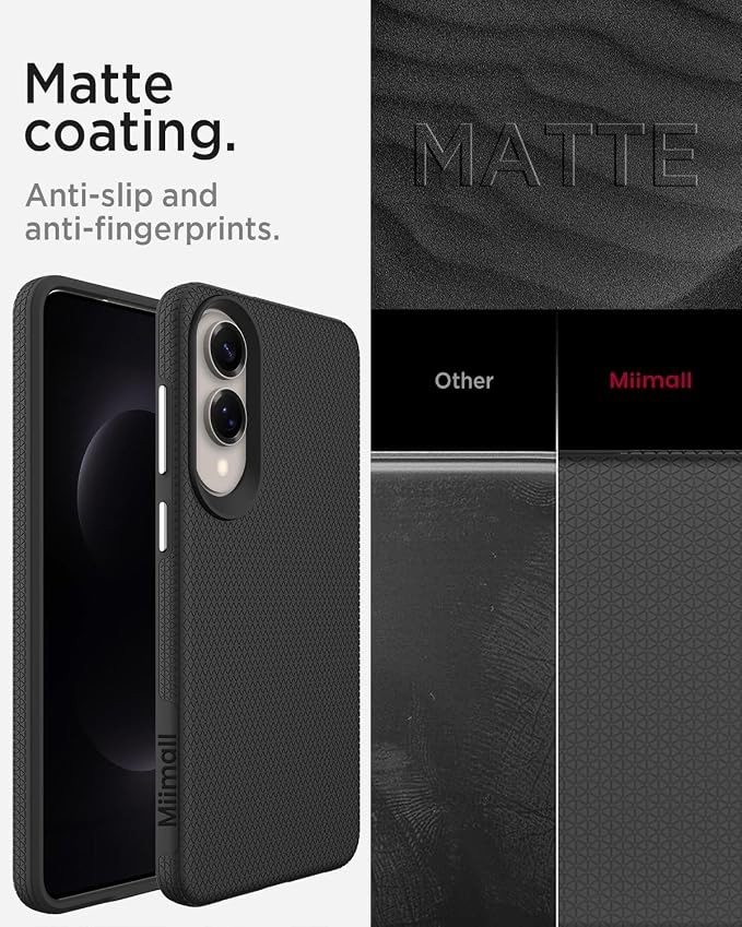 Miimall Slim ＆ Rugged for Samsung Galaxy S25 Edge 5G Case, 10FT Military Grade Drop Protection, Anti-Slip Grip Anti-Scratch Thin Heavy Duty Shockproof Cell Phone Case for Samsung S25 Edge 5G, Black - Image 6