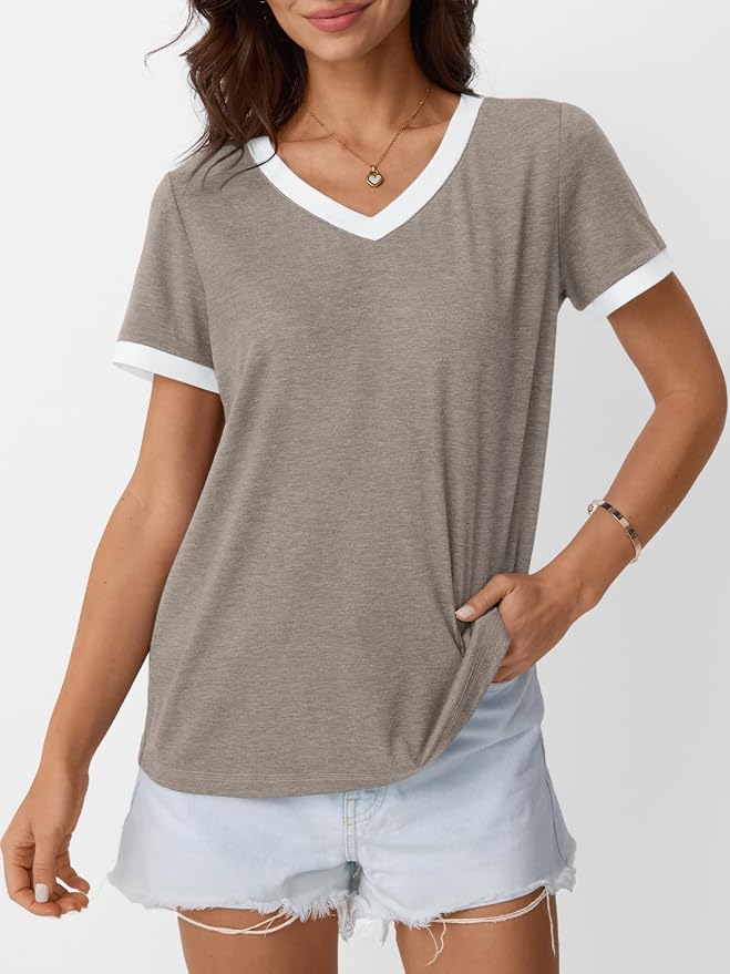AUTOMET Womens Short Sleeve T-Shirts Summer Tops Casual Soft Tunic V Neck Basic Workout Clothes Spring Fashion Outfits 2026 - Image 2
