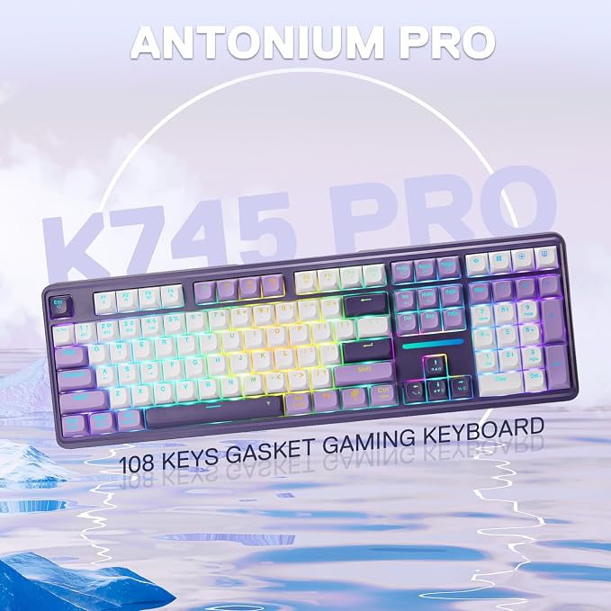Redragon K745 PRO Wireless 108-Key Gasket RGB Gaming Keyboard, 4 Hotkeys | Extra Shortcut Keys, 0-Delay Tri-Mode, Cushioned Noise Dampening for Creamy Thocky Sound, Unfaded PBT Keycaps, PRO Software - Image 9