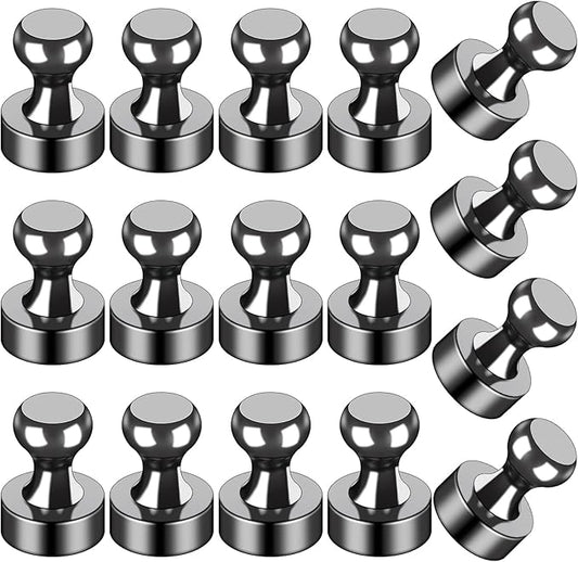 LOVIMAG Fridge Magnets 16Pcs, Magnet for Refrigerator Whiteboard, Black | Small Strong Neodymium Metal Cute Push Pin for Classroom, Kitchen, Accessories Decorative, Office, Calendar by LOVIMAG