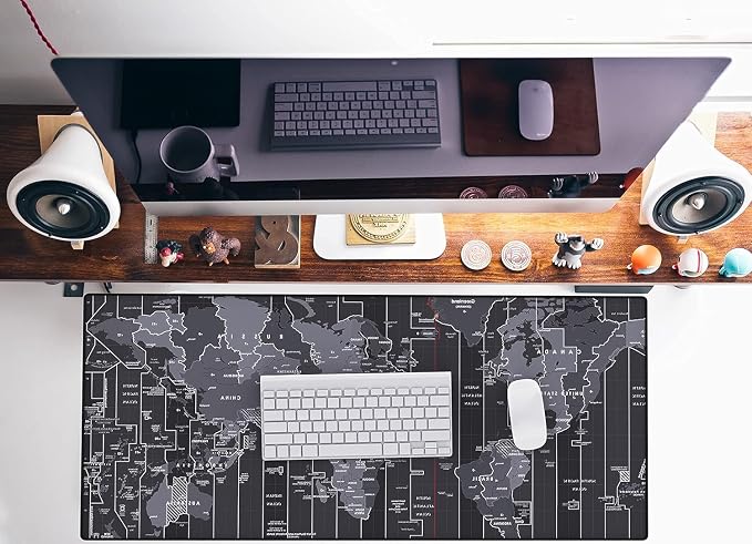 KTRIO Large Gaming Mouse Pad, Desk Mat, 31.5 x 15.7 in, World Map, XXL | Smooth Micro-Weave Surface, Artistic Pattern Design, Non-Slip Rubber Base, Durable Stitched Edges, Office & Home Use - Image 6