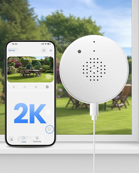 2K Window Camera, WiFi 6 Indoor Camera for Home Security, Full-Color Night Vision, Motion Detection, Anti-Glare Through Glass, No Drill, 24/7 Recording, Renter-Friendly by AKINGUARDirect