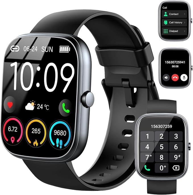 Smart Watch (Answer/Make Calls), 1.91"HD Smartwatch for Men Women Heart Rate/Sleep Monitor/Pedometer/Calories, New Fitness Watch with 113+ Sport Modes, Running Watch IP68 Waterproof for Android iOS by Jugeman