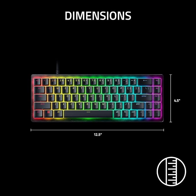 Razer Huntsman V3 HE Magnetic Mini 65% 8KHz Wired Gaming Keyboard | Hall Effect Magnetic Switches, 8000 Hz Polling, Razer Snap Flex,Razer Snap Tap, Rapid Trigger, Adjustable Actuation - Image 14