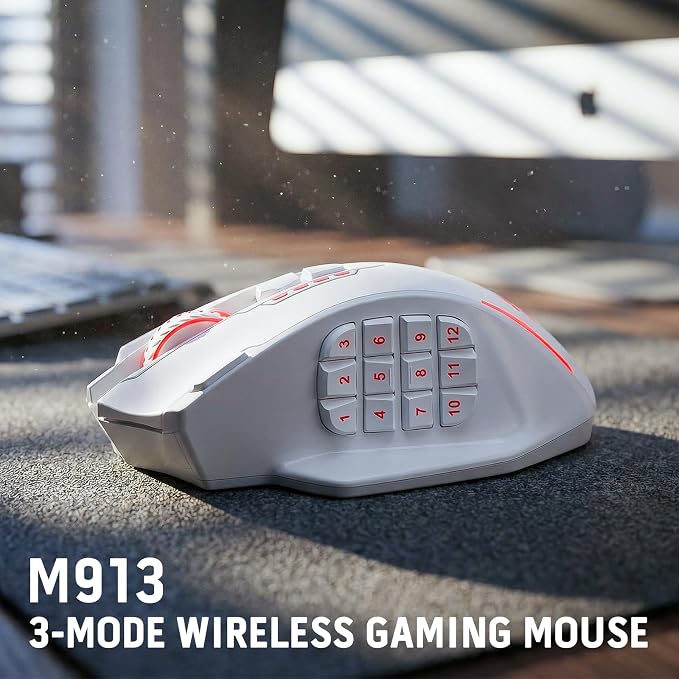 Redragon M913 MAX Wireless MMO Gaming Mouse 26000 DPI Remapping Keys | Cable-Free 0 Delay, Dedicated for FPS Gamers, Redefine Keybinding Macro, Vibing Backlight, Ergonomic Grip Body Comfort - Image 8