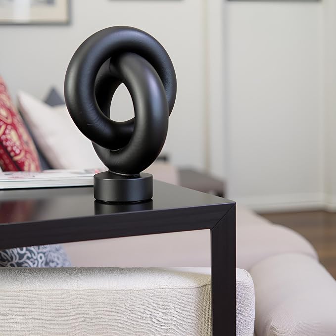 12" Modern Abstract Ring Decorative Sculpture, Knot Sculptures,Home Decor,Coffee Table Statues,Dining Living Room Desk Decor,Black - Image 3