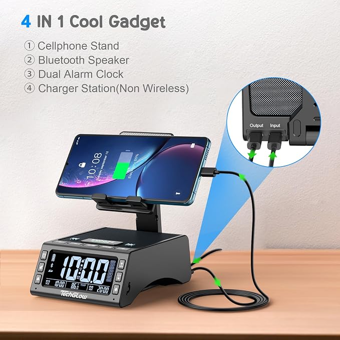 TechGlow Foldable Cellphone Stand with Wireless Bluetooth Speaker Birthday Gifts for Men Women Mother Father Cool Tech Gadgets - Image 2