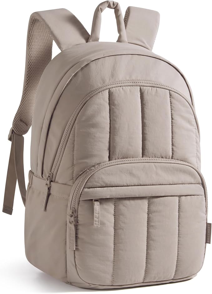 BAGSMART College Laptop Backpack,Cute Travel Backpack for Women,Quilted Computer Bookbag by BAGSMART