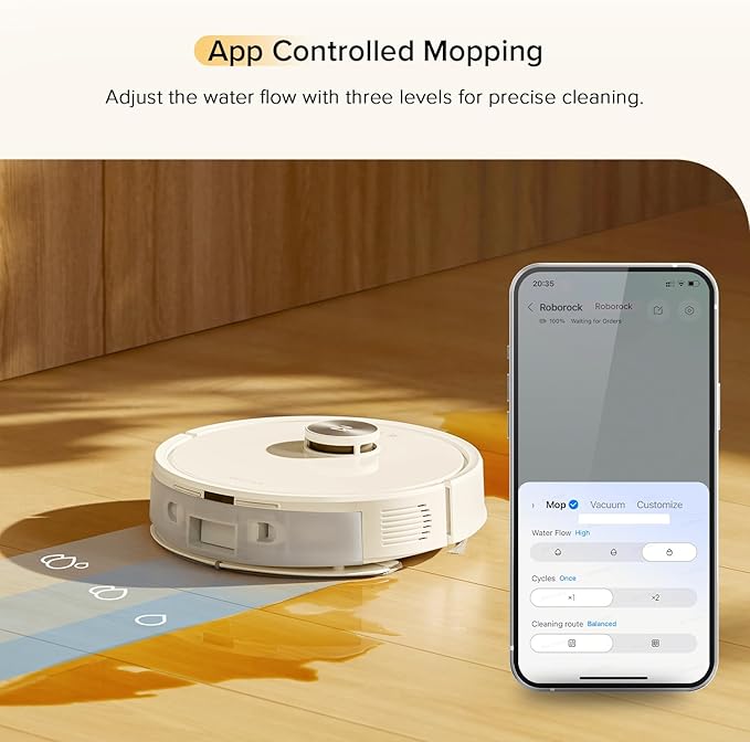 roborock Q7 M5 Robot Vacuum and Mop Combo, 10,000Pa HyperForce Suction | Dual Anti-Tangle System, APP-Controlled Mopping, LiDAR Navigation, Robotic Vacuum Cleaner for Pet Hair and Carpet, White - Image 5