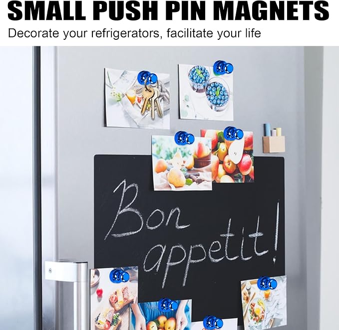 LOVIMAG Fridge Magnets 20Pcs, Magnet for Refrigerator Whiteboard, Blue | Small Strong Neodymium Metal Cute Push Pin for Classroom, Kitchen, Accessories Decorative, Office, Calendar - Image 7