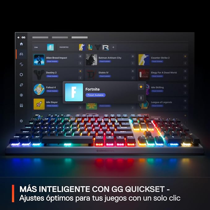 SteelSeries Apex Pro Gen 3 OmniPoint 3.0 HyperMagnetic Switches — Adjustable Actuation — Rapid Trigger — Game-Ready Presets — Protection Mode — Rapid Tap/SOCD — OLED — RGB — PBT Keycaps — USB-C - Image 4
