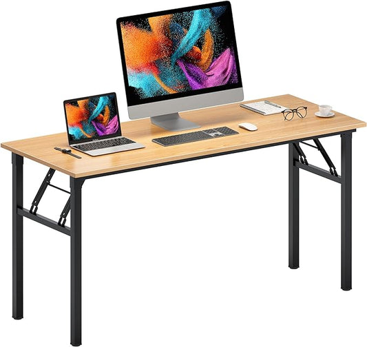 Need Home Office Desk - Large Computer Desk Sturdy Table Foldable Desk Gaming Computer Table No Assembly Required AC5BB 60 inch | Black Frame Writing Gaming Work Table/Foldable Home Office Desk/Sewing Table, No Assembly Required by Need