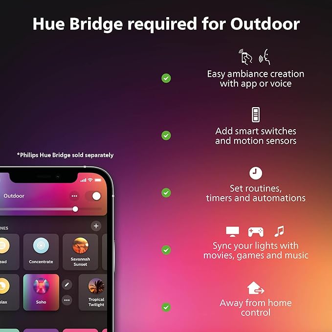 Philips Hue Calla Outdoor Smart Pathway Light, 3 Pack, White & Color Ambiance Walkway LED Lights, Weatherproof Low Voltage Lighting, Requires Bridge and Power Supply, Control with App and Voice - Image 3