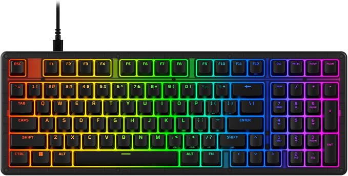 HyperX Eve 1800 – Gaming Keyboard, 1800 Form Factor,10 Zone Customizable RGB Lighting, Built-in Media Buttons, Membrane Switches, – Black by Unknown