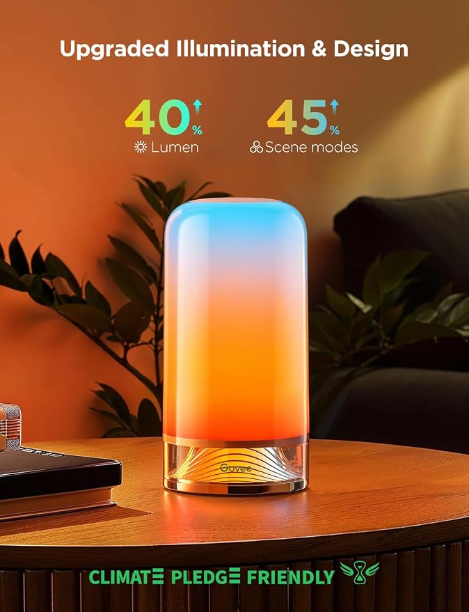 Govee RGBIC Smart Table Lamp 2, Touch Bedside Small Table Lamp (Corded) | LED Desk Lamp Compatible with SmartThings, Matter, Alexa, Nightstand Lamp for Bedroom Living Room Night Light, 64 Scene Modes - Image 2
