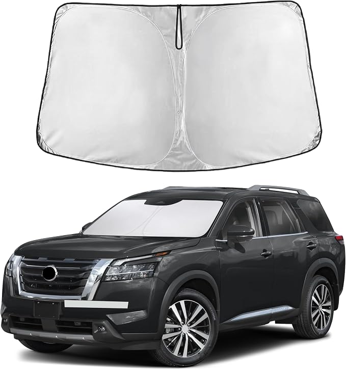 EcoNour Windshield Sunshade Compatible for Nissan Pathfinder 2022-2024 2025 2026, Sun Visor for Front Windshield & Window Sun Shade Cover, UV Heat Blocker & Protector, Car Accessories by EcoNour