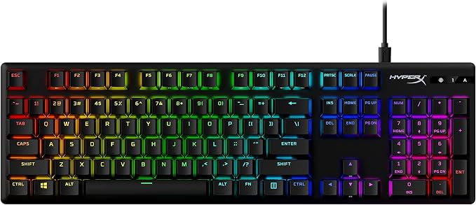 HyperX Alloy Origins PBT - Mechanical Gaming Keyboard, Keycaps, RGB Lighting, Compact, Aluminum Body, Adjustable Feet, Customizable with NGENUITY, Onboard Memory Clicky Switch, Black by HyperX