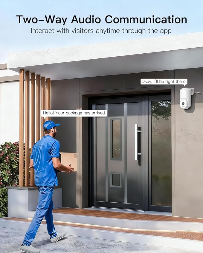 VIMTAG 2.5K 4MP Outdoor Security Camera, Pan/Tilt WiFi Home CCTV Camera, 360° View & Motion Tracking, Color Night Vision, 2-Way Audio, AI Detection Alarm, IP66, Cloud & SD Card Storage, Works w/Alexa - Image 7